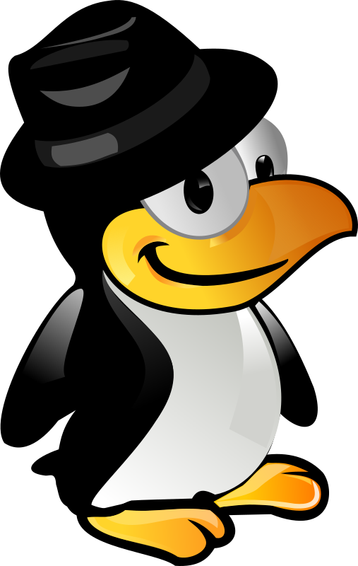 Tux with black hat