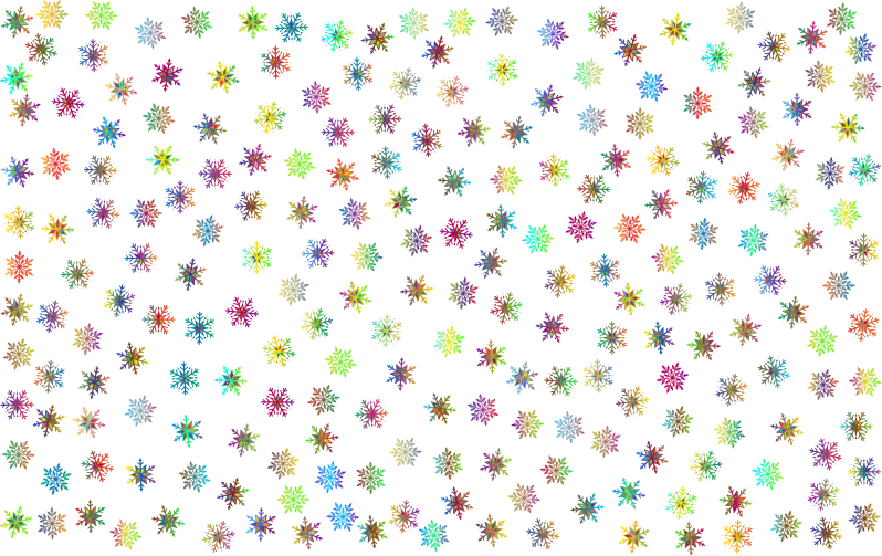 Prismatic Snowflakes Pattern 3 No Background