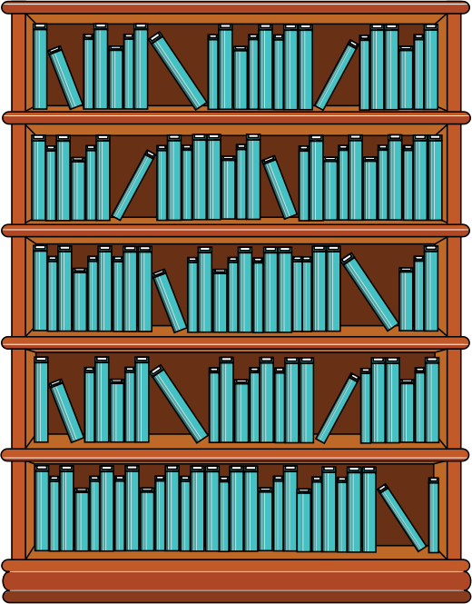 Bookshelf with Blue Books