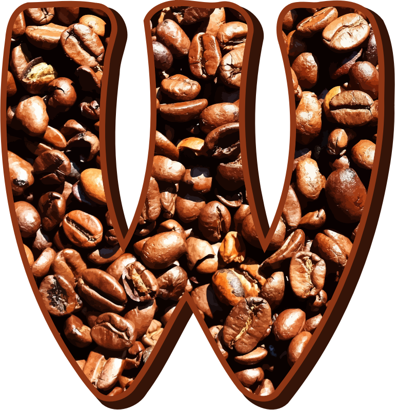 Coffee beans typography W