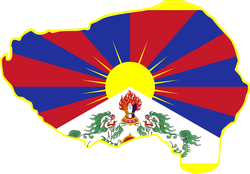 Tibet flag in borders