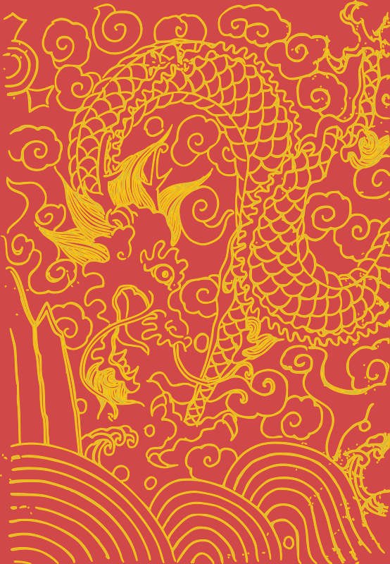 Asian Dragon Head - Colour Remix