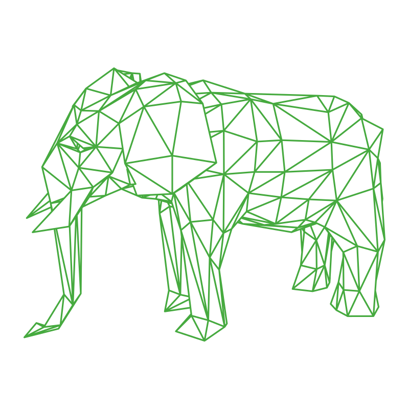 Elephant Low Poly - Green Remix