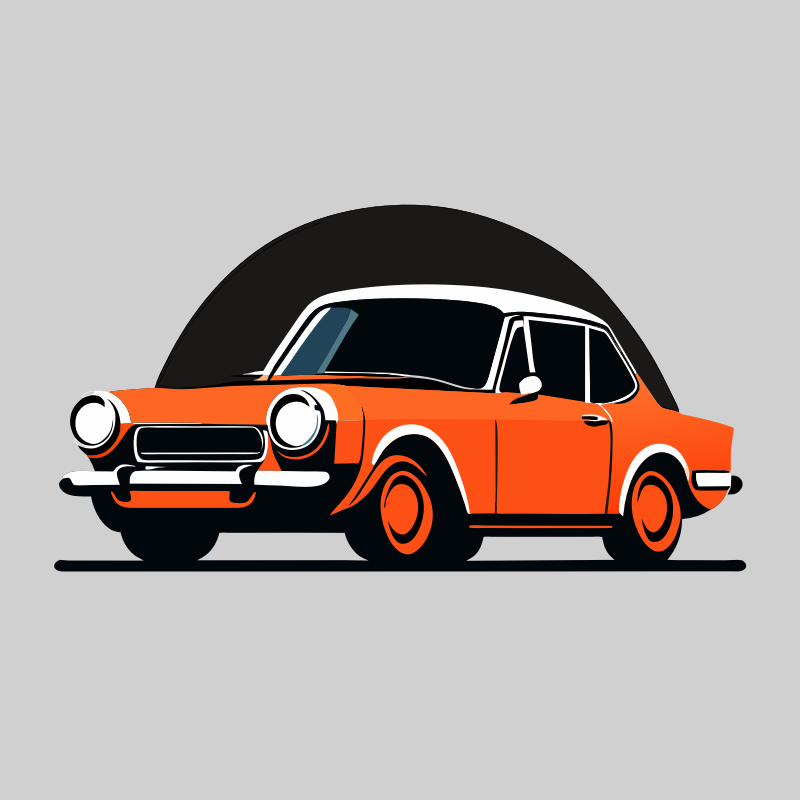 Orange classic car