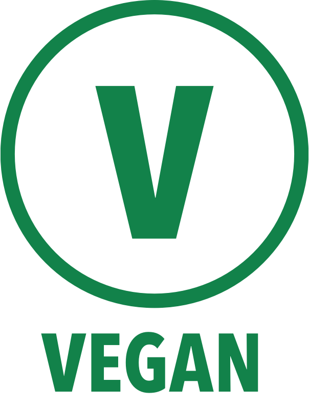 Vegan V green on white circle 1