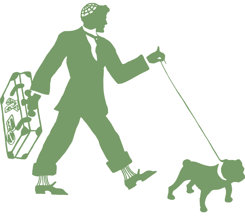 Man Taking a Dog for a Walk